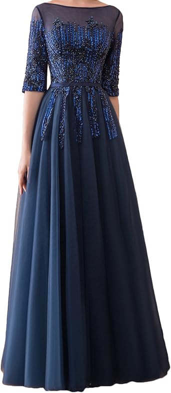 half sleeve mother of the bride dresses long