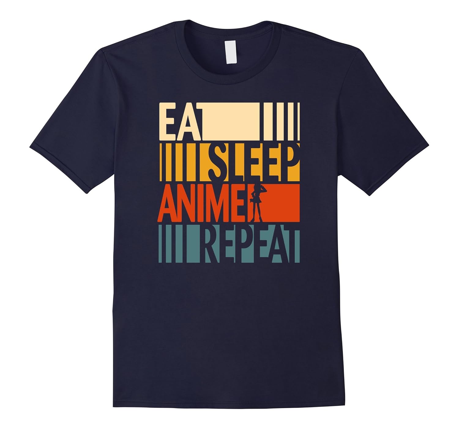 Vintage Style Eat Sleep Anime Repeat T-Shirt - Clean-Rose