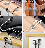 URAQT Cable Clips Holders 20 Pcs Silicone Desk Cable Management Grey view 5