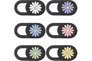 PRESSINART 6Pcs Laptop Camera Covers Webcam Camera Cover Slide Floral Daisy Pattern Privacy Security Guard Slide Phone Webcam