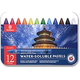 12 Colors Water-Soluble Pastel Crayons Set, Multi-Technique Art Kit with Brush &amp; Palette, Versatile for Watercolor, Oil Pastel &amp; Ink Effects, Easy Blending for Beginners, Sketching &amp; Creative Drawing