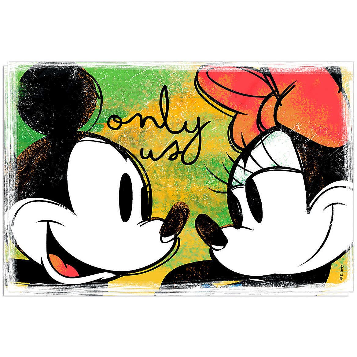 Egan Set of 2 Green Placemats Mickey and Minnie