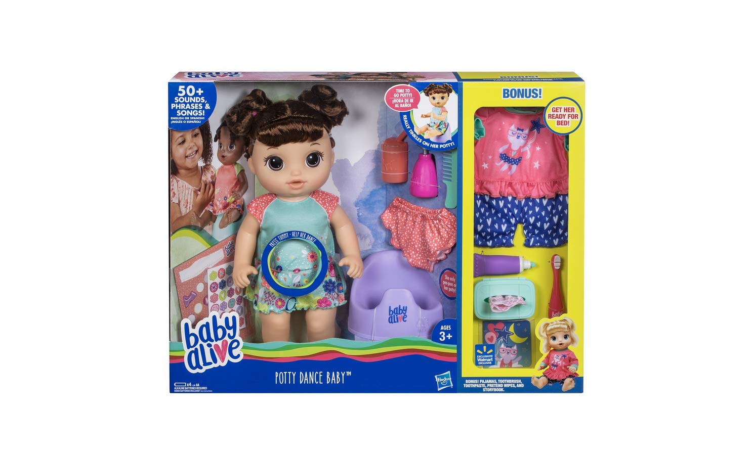 baby alive potty dance brown curly hair