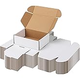 PHAREGE 6x4x2 Inch Shipping Boxes 50 Pack White, Tab Lock Tuck Top Mailer Boxes for Packaging Small Business, Cardboard Gift 