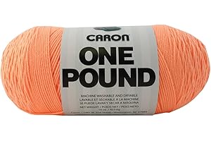 Caron One Pound Solids Yarn, 16oz, Gauge 4 Medium, 100% Acrylic - Peach- For Crochet, Knitting & Crafting ( 1 Piece )