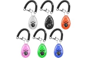 6Pack Dog Training Clickers with Wrist Strap,Durable Lightweight Dog Training Clickers with Big Button,Effective Behavioral T