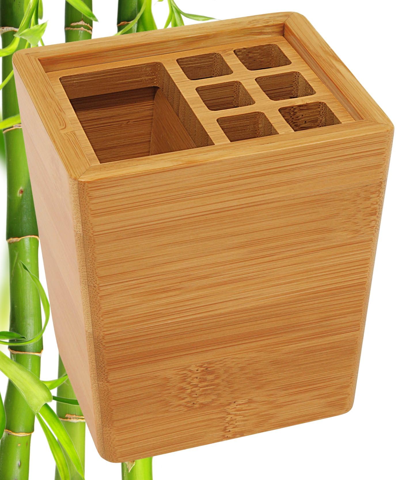 Wedo 61 407 Pen and Pencil Bamboo Pot - Brown โ image 1