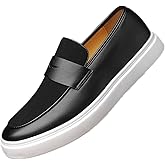 Men's Casual Dress Loafers & Slip-Ons Shoes Classic Hands Free Penny Formal Loafers Lightweight PU Leather Round Toe, Non Slip Business Shoes