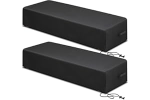 Tingjoo 2 Pcs Patio Chaise Lounge Cover Waterproof Outdoor Lounge Chair Cover 30" D x 83" W x 12" H UV Resistant with Handle Strap for Furniture Protection (Black)