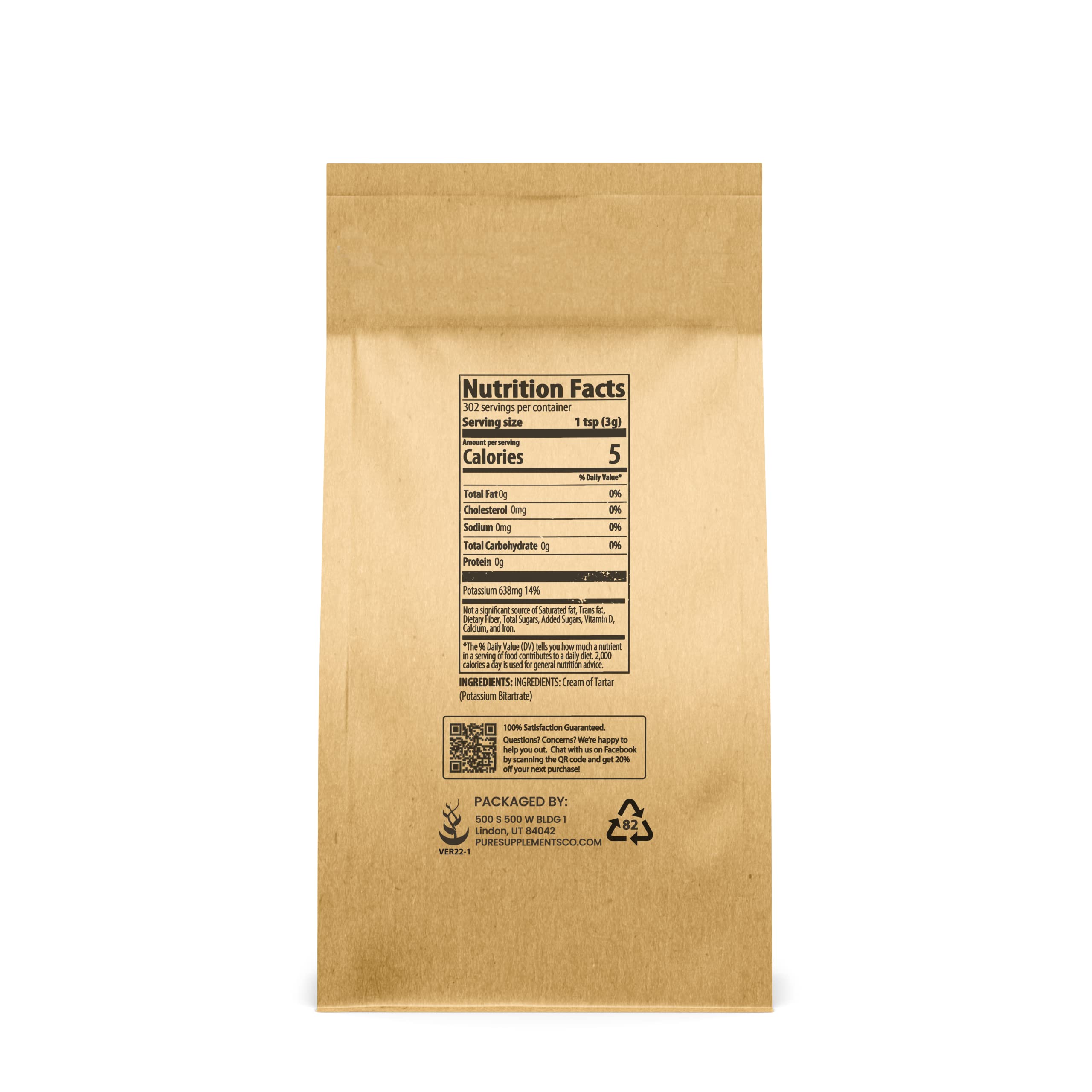 Pure Original Ingredients Cream of Tartar (2 lb) Pure & Natural, Baking & Cleaning, DIY Bath Bombs & More, Eco-Friendly Packaging