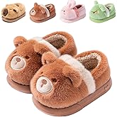 Drecage Toddler Kids Slippers Girls Boys House Shoes Winter Slippers Plush Warm Soft with Cute Cartoon Design Indoor Shoes