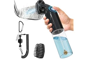 Kiss Core Electric Golf Club Cleaner Brush: AA Battery Powered for Effortless Cleaning - Golf Club Brush for Golf Accessories - Holds 5oz Water - Magnetic Clip - Golf Gifts for Golfer Men