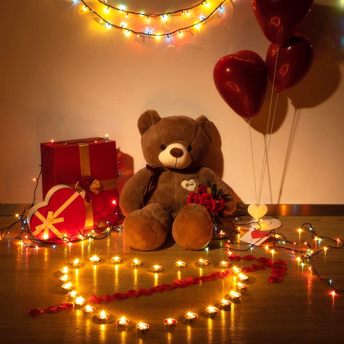 iBonny Teddy Bear Stuffed Animals Super Soft and Sweet Love Plush Bear Toy 32" Chocolate: Toys & Games