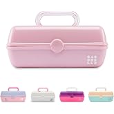 Caboodles Pretty in Petite Makeup Box, Pink Sparkle, 2 Swivel Trays,