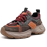 Drikler Women's Chunky Platform Comfort Orthopedic Wedge Walking Shoes Fashion Lace Up Casual Non-Slip Running Shoes