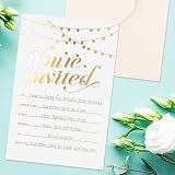 Sweetzer & Orange S&O Party Invitations 25 Gold Foil 4x6 with Envelopes view 5