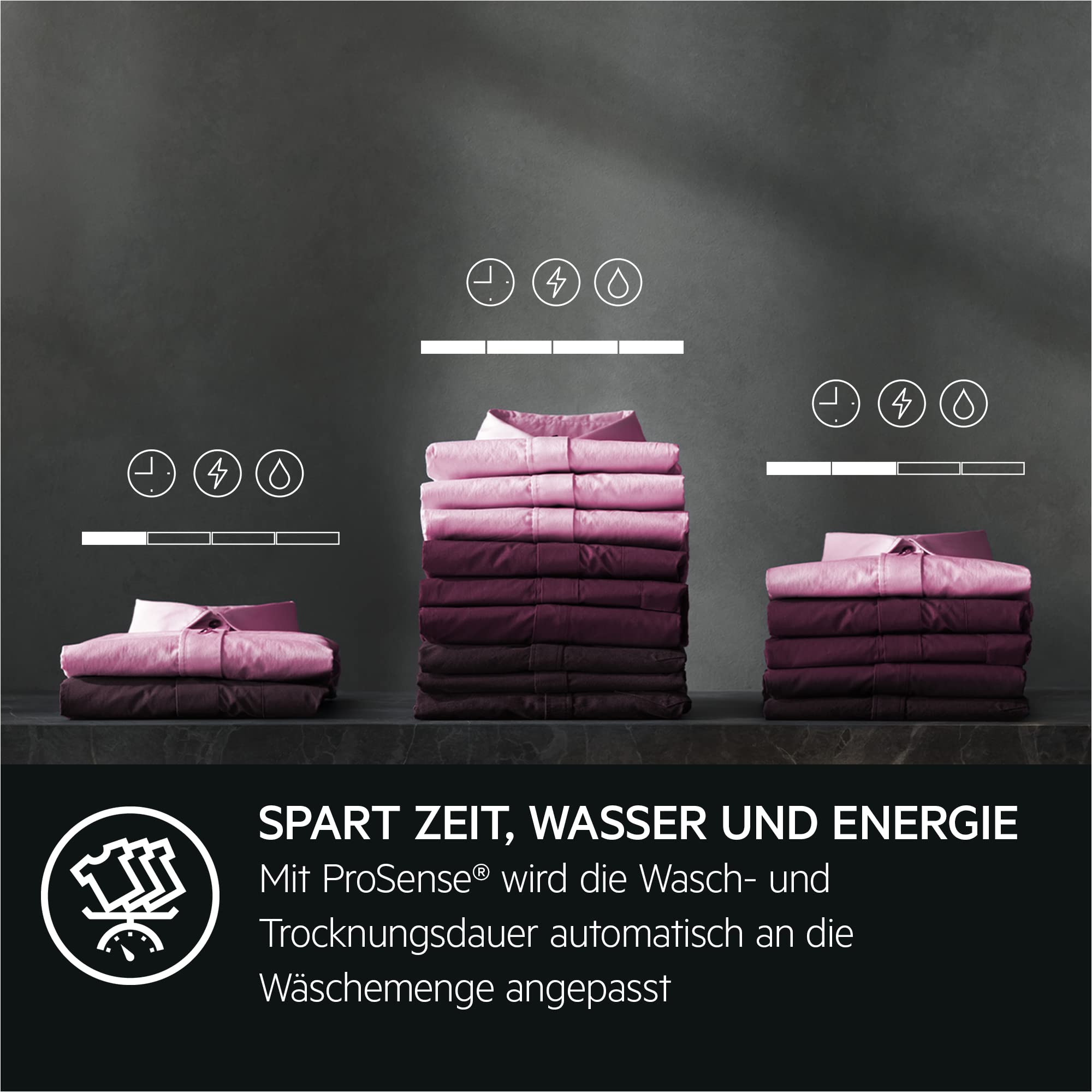 AEG Waschtrockner, 8 kg Waschen, 5 kg Trocknen, Serie 7000 ProSteam - Dampf-Programm–Weniger Bügeln & mehr Frische, EEKLD/A, NonStop 1kg-in-1h, Mengenautomatik, Inverter Motor, 1400 U/min, LWR7AMZ48WD 4