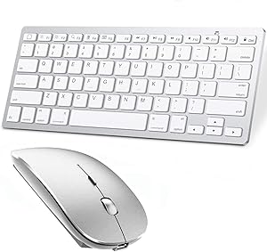 Bluetooth Keyboard and Mouse for iPad and iPhone (iPadOS 13 / iOS 13 and Above) Wireless Keyboard and Mouse for iPad/iPad Air/iPad Pro/iPad Mini, iPhone,Mac (Silver)