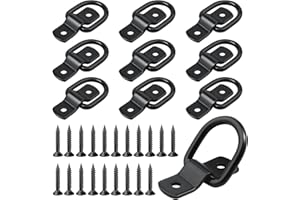 JINSHANGTOPK Truck tie Downs & Anchors, 10PCS D Rings Heavy Duty, 1/4" Heavy Duty Trailer Anchor Lashing Rings, 1200 LBS D Ring Tie Down Anchor for Trailers Trucks RV Campers Vans Loads on Boats Motorcycles etc