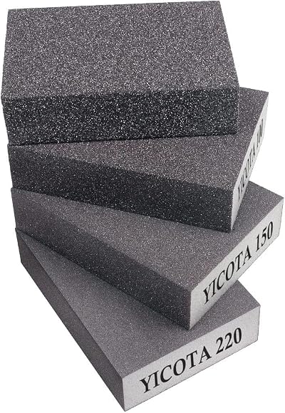 YICOTA Sanding Blocks 4 Pcs 4 Grits Coarse Medium Fine Superfine Wet Dry
