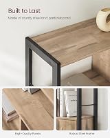 VASAGLE Bookshelf Storage Shelf 4 Shelves Doors Industrial Toasted Oak Black view 5