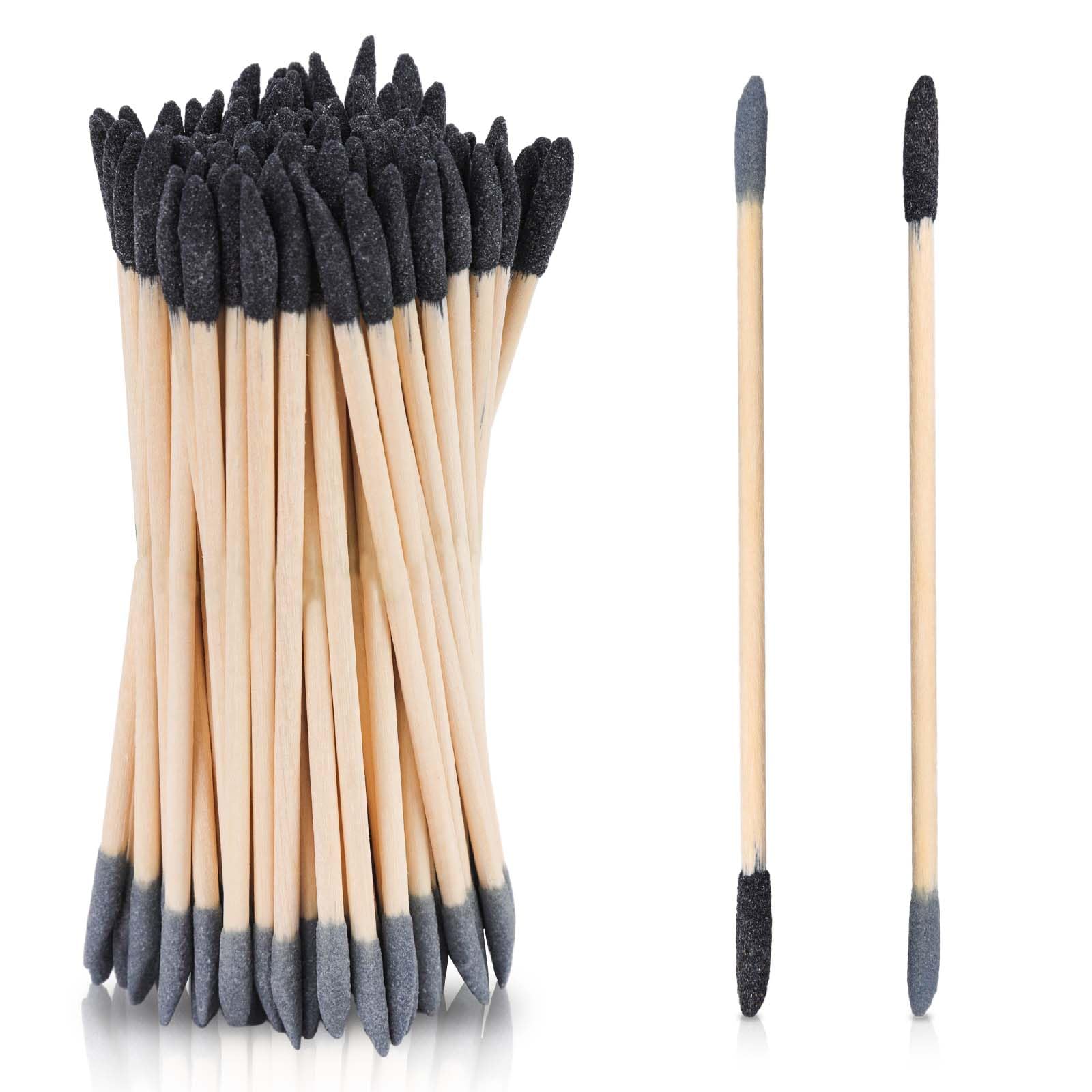 100pcs Sanding Sticks Double End, Beveled Fine Detailing Wood Polishing Sticks 150/280 Grit Sanding Twigs Tools for Woodworking Hobby Plastic Model Building Supplies