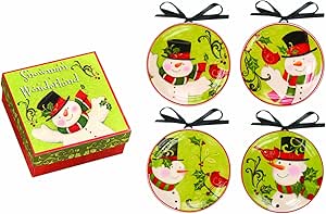 Amazon.com: Manual Snowman Wonderland Ceramic Decorative Mini-Plates by