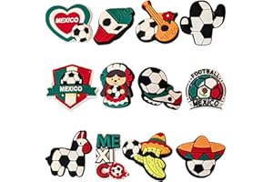 Shoe Charms Sports Soccer Theme Mexico, 2026 World cup, 12 Pack pcs, Clog Shoe Decoration Charms, Bag Charms, C, Bracelets Ch