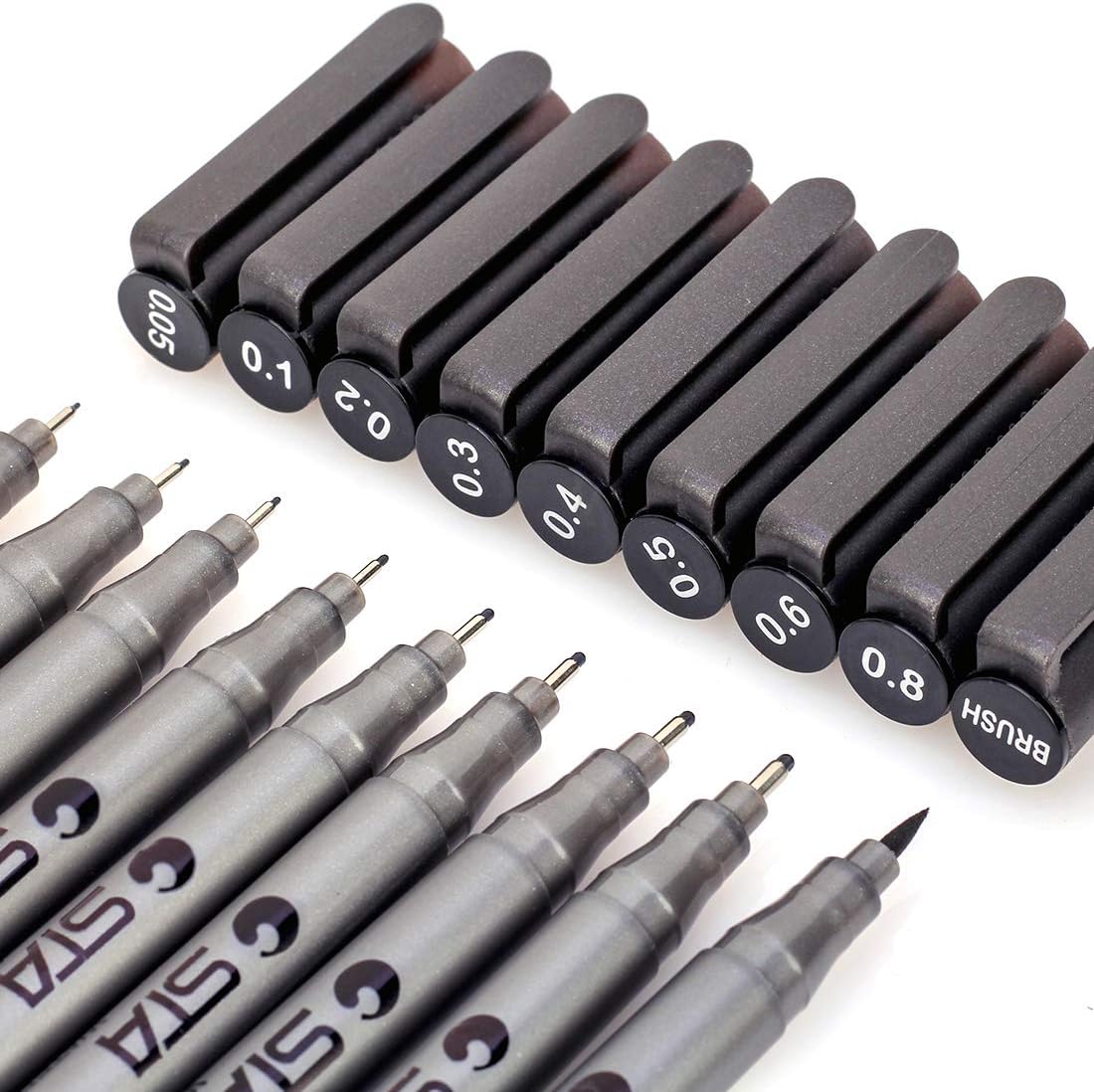 MISULOVE Micro-Pen Fineliner Ink Pens, Precision Multiliner Pens for Artist Illustration, Sketching, Technical Drawing, Manga, Scrapbooking(9 Size/Black) : Office Products