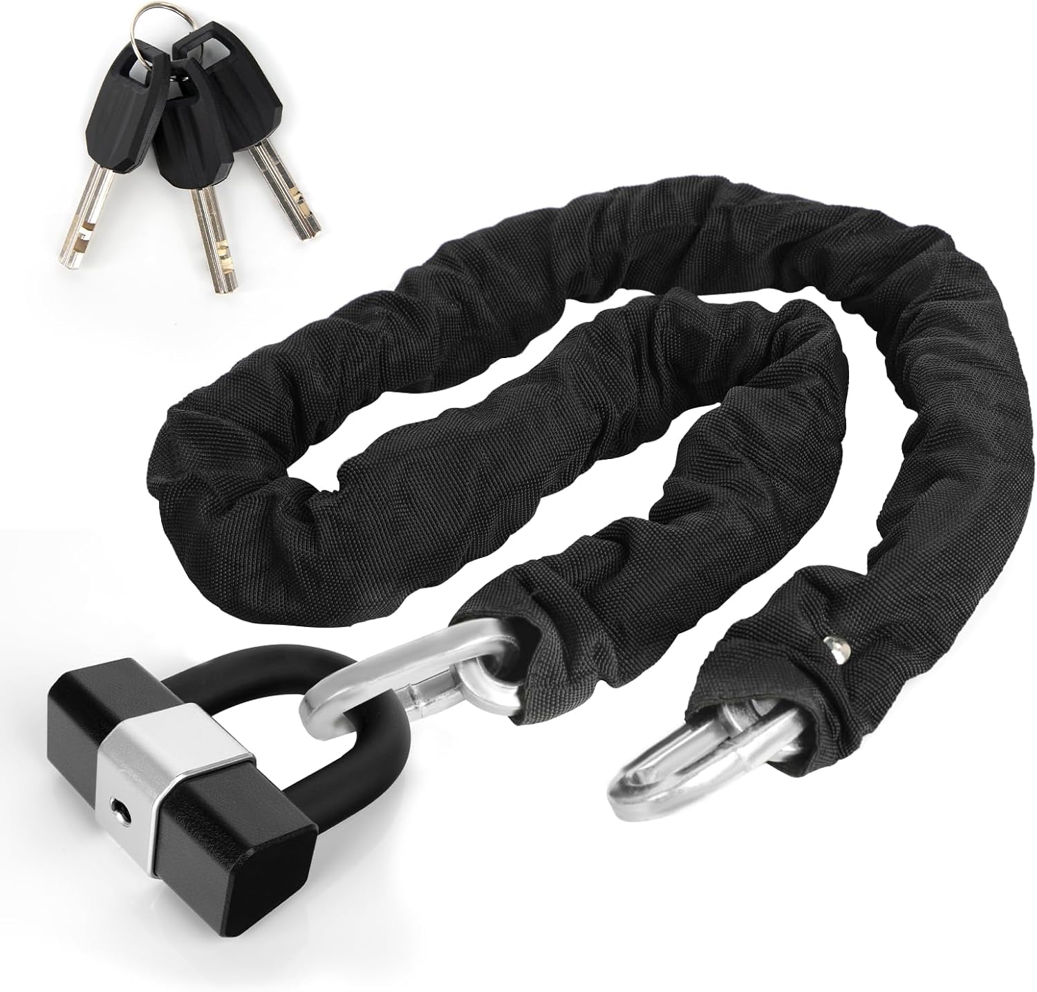 Photo 1 of Heavy Duty Motorcycle Chain Lock 0.4In/10mm x 6.5 Ft with 17mm Thick Anti-Theft Cut Proof U-Lock and 3 Keys, Ideal for Motorcycle, Bikes, Generator, Gates, Scooter, Equipment
