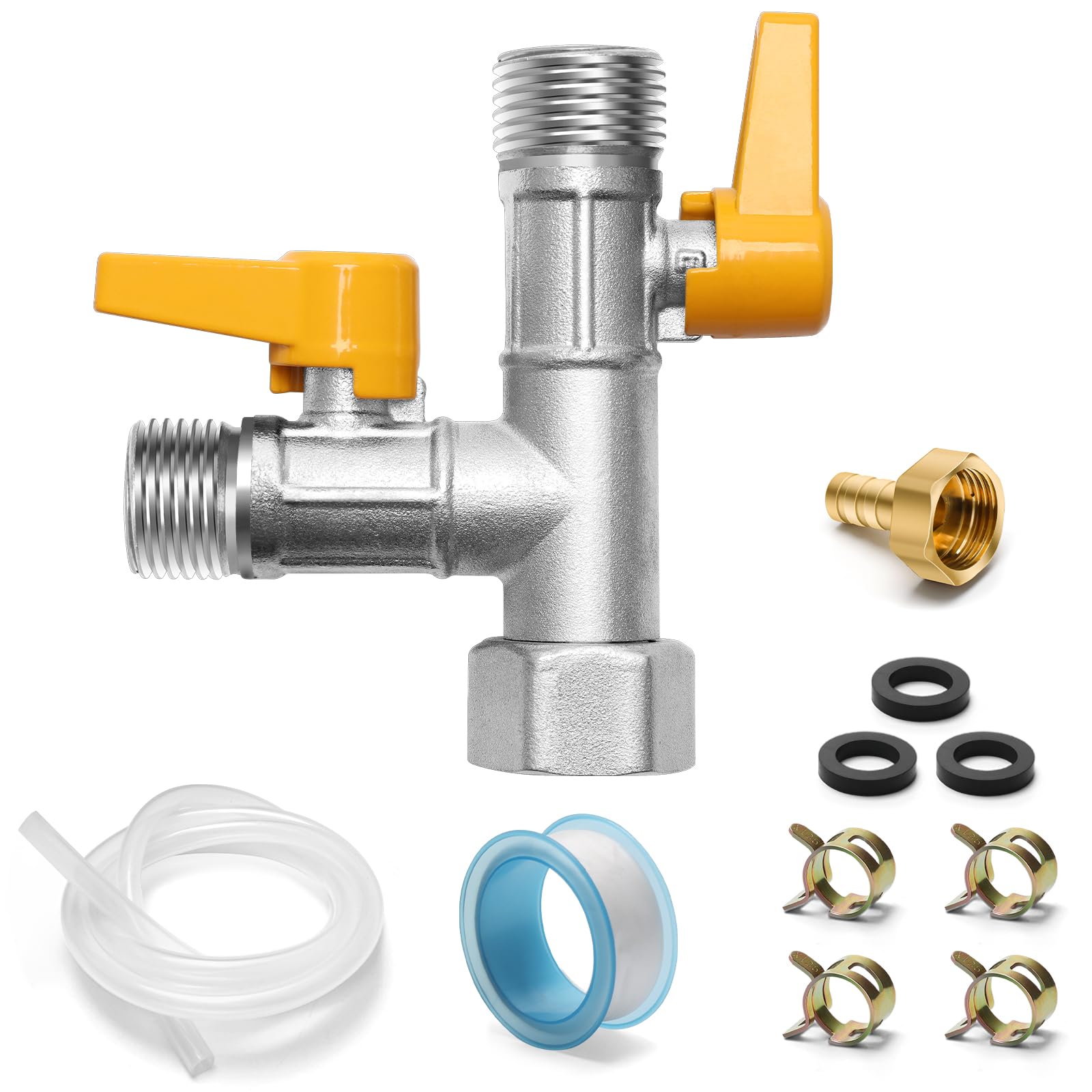 Photo 1 of Anglecai RV Winterizing Kit, Brass RV Antifreeze Pump Kit for RV 3-Way by-Pass Valve Replacement Kit, RV Pump Converter Winterizing Part for Water System RV Full-Flow Winterizing Kit