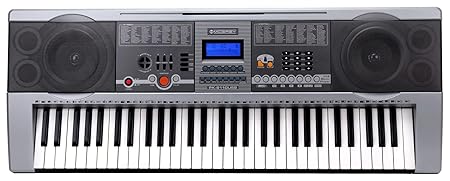 McGrey PK-6110USB Keyboard (61 Tasten, 100 Klangfarben, 100 Rhythmen, USB-MP3 Player, Lernfunktion, Netzteil, Notenständer)