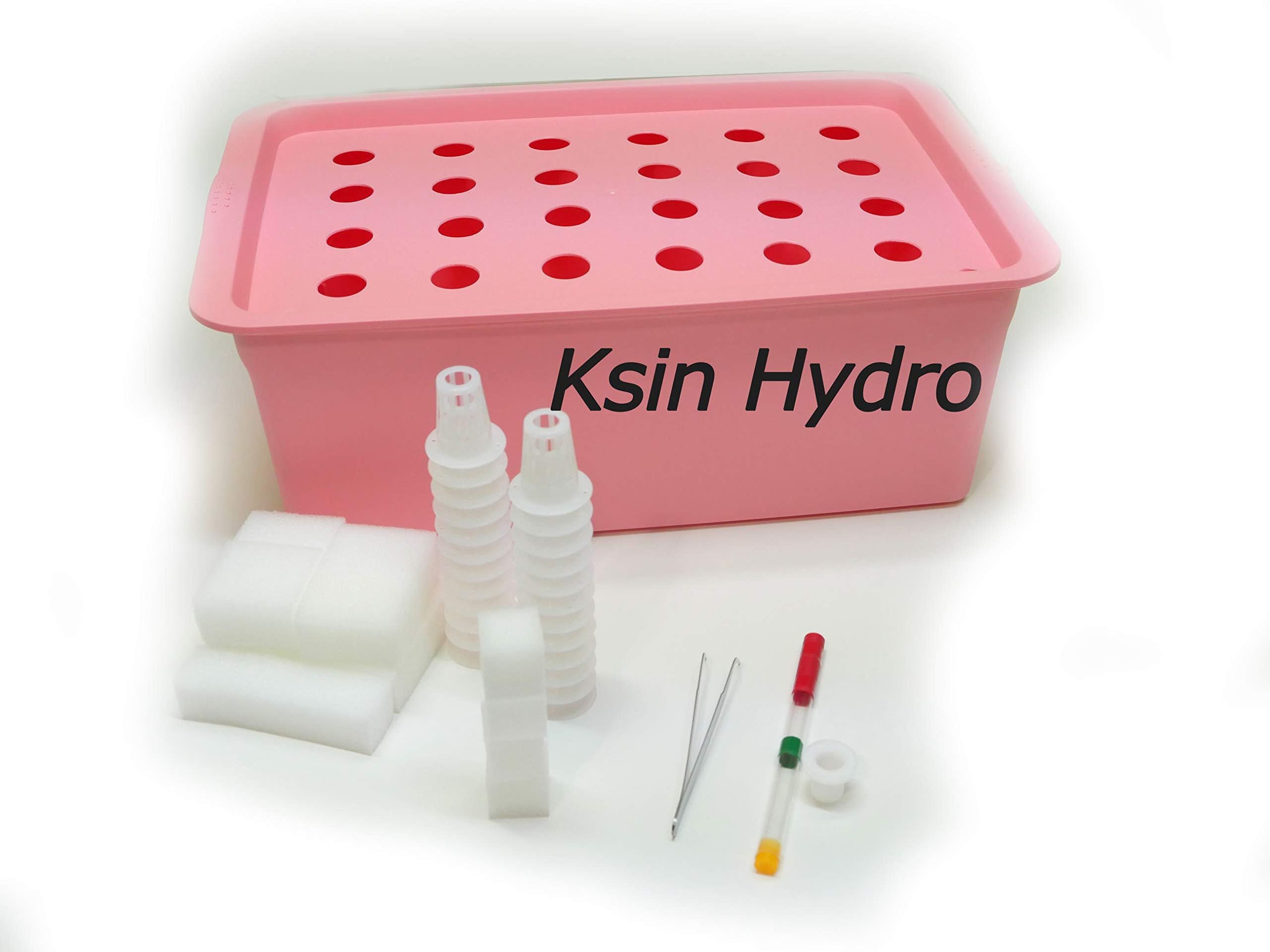 Ksin Hydro Greenhouse 24 Holes hydroponics System Grow Kit (Pink)