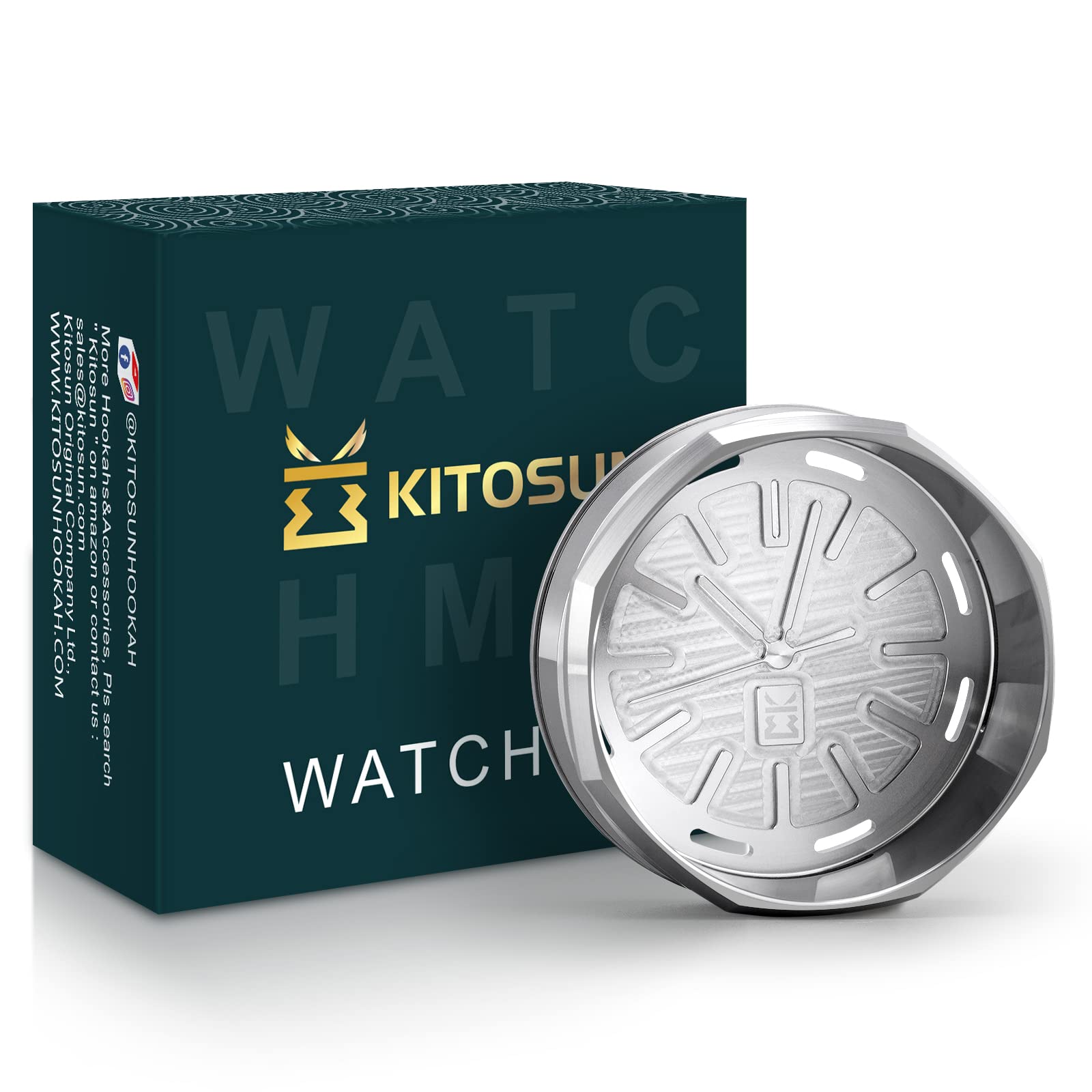 KITOSUN WatcHMD Charcoal Heat Management Device Stainless Steel HMD Coals Holders Tray, Easy Hold 3 Pieces 26 MM Coconut Charcoals Cubes (APwatcHMD-Steel)