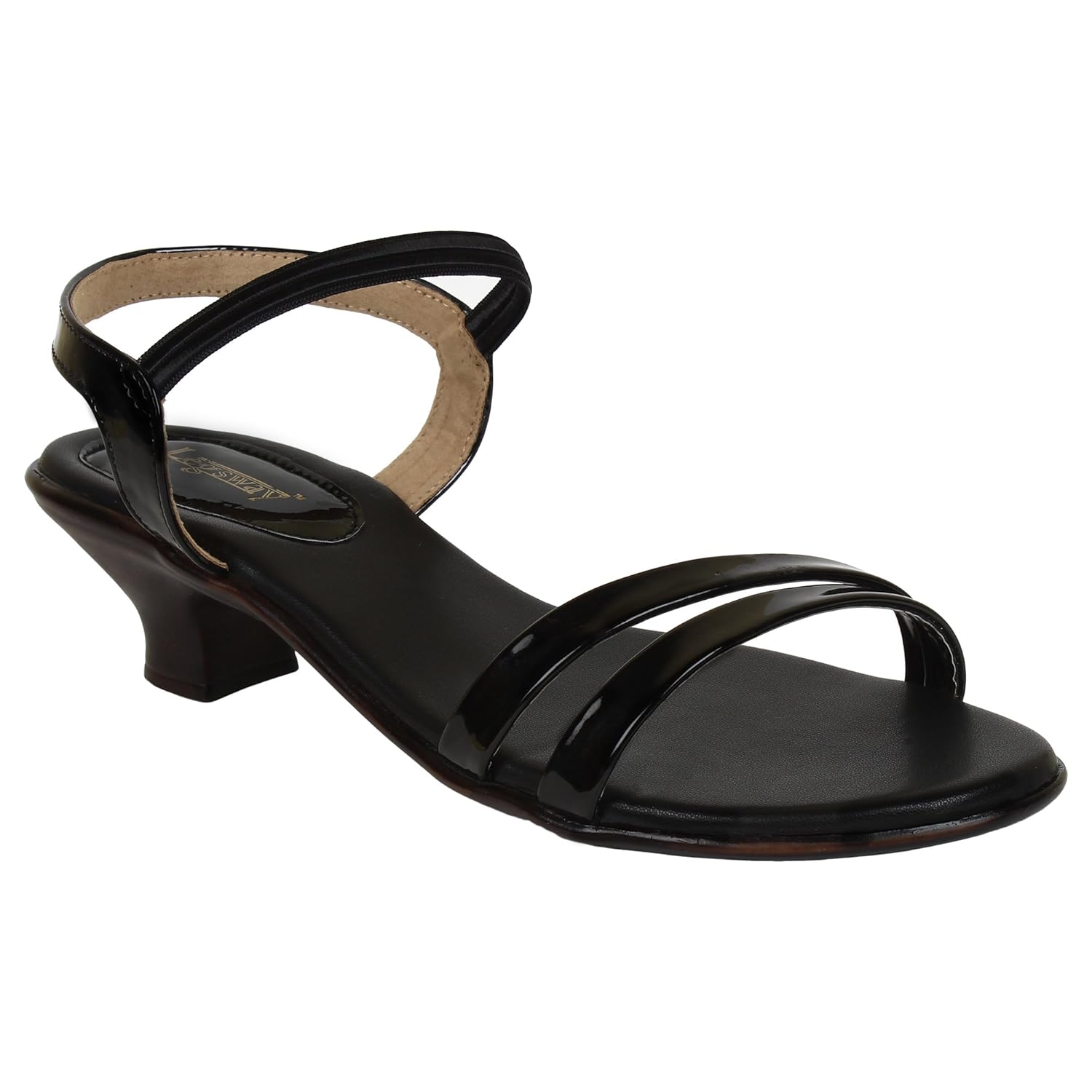 legsway women's sr-190 black kitten heels sandal