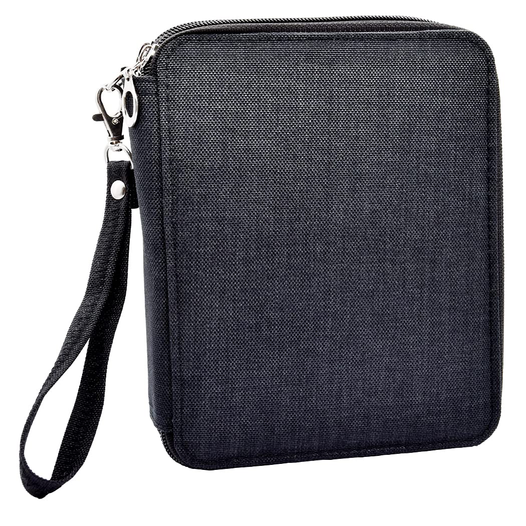 Gullor Large Capacity 3 Layers Pencil Bag Pencil Holder Organizer - 78 Slots for Colored Pencils, Black