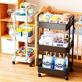 Multibao 3 Tier Storage Trolley on Wheels White 35x24x68 cm view 2