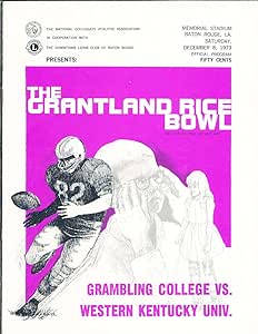 12 8 1973 Grantland Rice Bowl Football Program Grambling Vs Western Kentucky At Amazon S Sports Collectibles Store