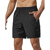 Nomolen Men's Hiking Cargo Shorts Lightweight Quick Dry Athletic Shorts with Multi Pocket for Workout Golf Camping Casual