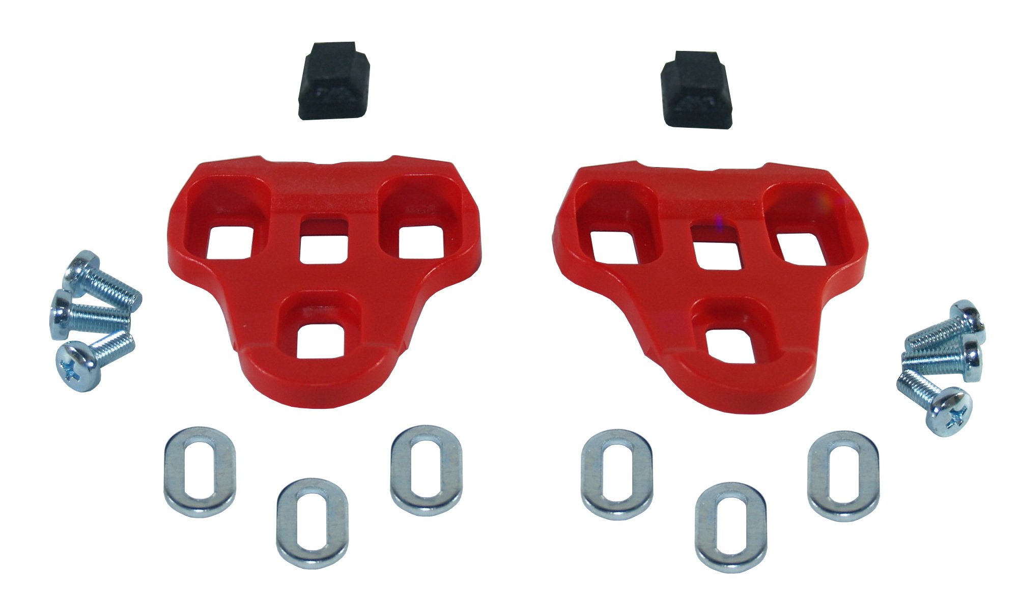cyclingcolors Shoe Wedges Compatible with Keo Look Bicycle Road Racing 0 4.5 9 Degrees (Red, 9°)