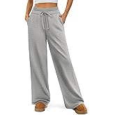 ATHMILE Women's Wide Leg Sweatpants Double Waisted Baggy Sweat Pants with Pockets Fashion Casual Gym Fall Winter Clothes