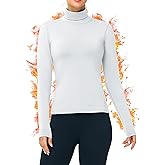 Roadbox Womens Thermal Underwear Tops, Turtleneck Warm Fleece Lined Long Sleeve Shirts, Winter Cold Weather Ski Base Layer