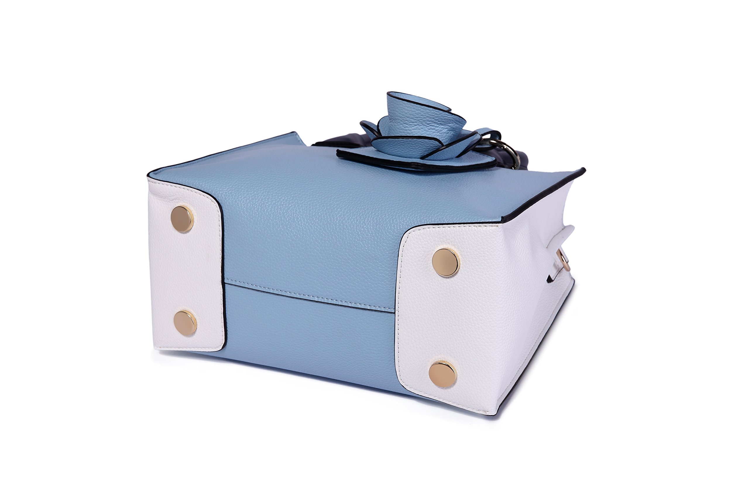 Ruiatoo Top Handle Handbag Flower Portable Satchel Tote Purse Shoulder Crossbody Bags Blue