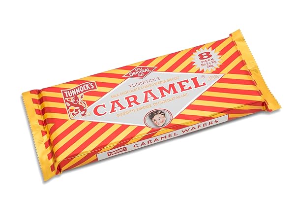 TUNNOCK’S REAL MILK CHOCOLATE CARAMEL WAFERS 8 PACK...