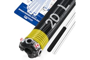 YoToolGDS Left Hand Wind（Black Cone）2" Garage Door Torsion Spring with Non-Slip Winding Bars & Gloves, High Precision Electrophoresis Black Coated, for Replacement, MIN 16,000 Cycles (0.207x2''x20'')