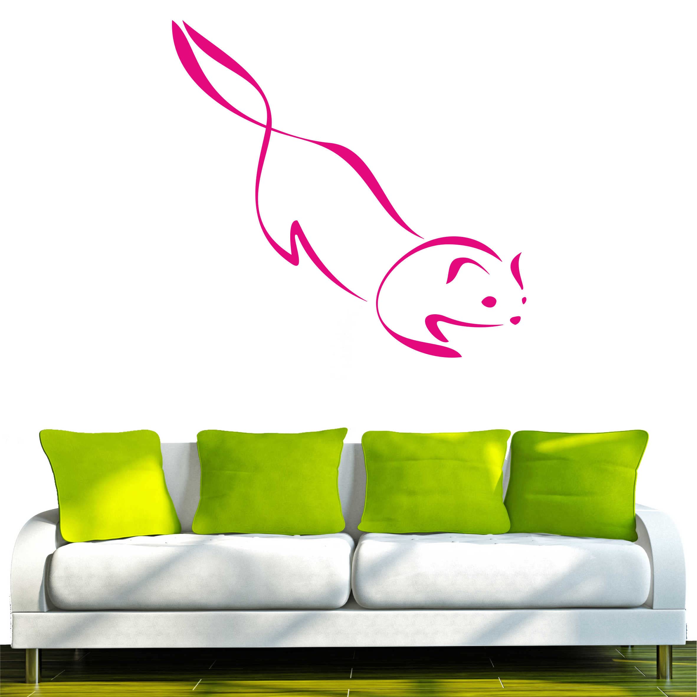 INDIGOS Wall Sticker d250 Cuddly Squirrel Tribal 96 x 91 cm Pink, Vinyl, 96 x 91 x 1 cm
