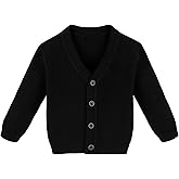 Lilax Baby Boys Basic Long Sleeve V-Neck Classic Knit Cardigan Sweater
