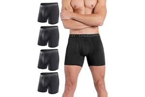 David Archy Men's Underwear Breathable Boxer Briefs Bamboo Rayon Trunks Multipack