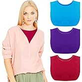 ShinyMatch 3 Pieces Fake Collars for Women Modesty Panels Crew Collar Neckline Cleavage Cover for Women Under Blouses Favors