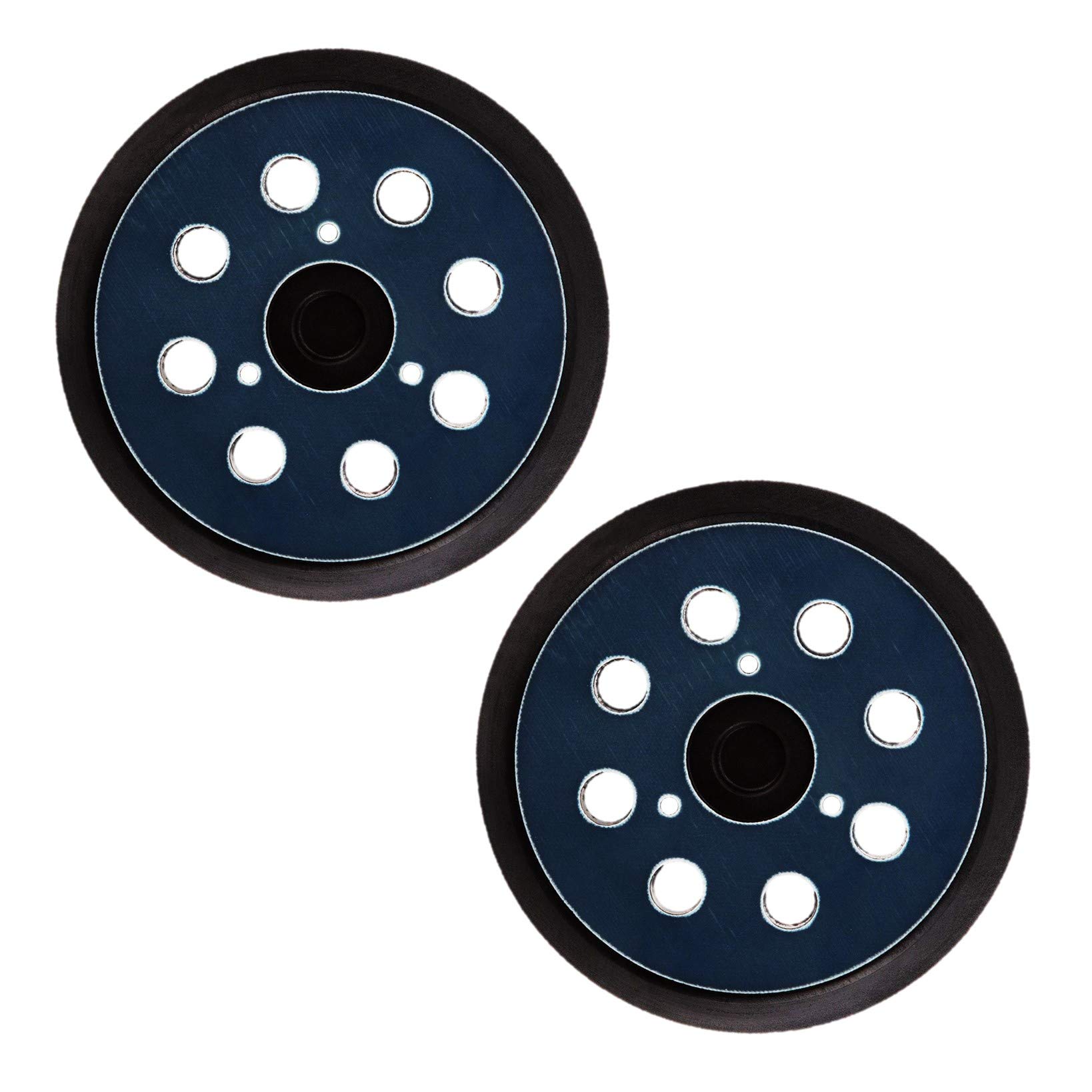 2 x SabreCut OSSCPM125MH_2 125mm Medium Hard 8 Hole Random Orbital Sander Hook & Loop Backing Pads Compatible with Makita M9204 BO5030 BO5031 DBO180Z BO8041 DBO180RMJ BO5041 BO5010 BO5011 BO5012